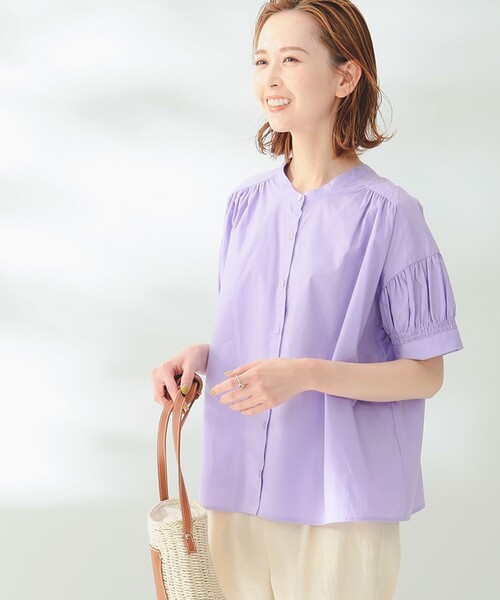 B:MING by BEAMS(ビーミングバイビームス)の「B:MING by BEAMS / 2WAY シャーリング ブラウス(シャツ/ブラウス・レディース・ライトグレー系/オフホワイト/ラベンダー・MEDIUM/SMALL)」の13枚目の写真