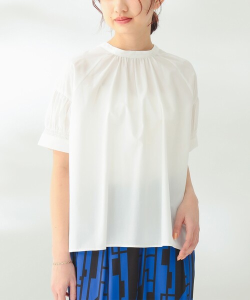 B:MING by BEAMS(ビーミングバイビームス)の「B:MING by BEAMS / 2WAY シャーリング ブラウス(シャツ/ブラウス・レディース・ライトグレー系/オフホワイト/ラベンダー・MEDIUM/SMALL)」の14枚目の写真