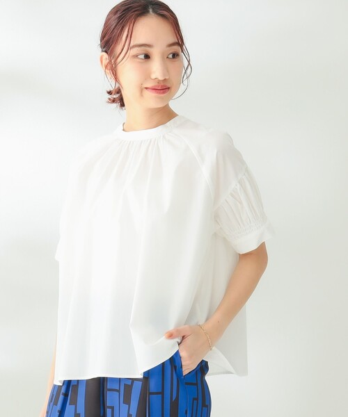 B:MING by BEAMS(ビーミングバイビームス)の「B:MING by BEAMS / 2WAY シャーリング ブラウス(シャツ/ブラウス・レディース・ライトグレー系/オフホワイト/ラベンダー・MEDIUM/SMALL)」の1枚目の写真