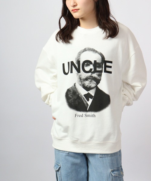 MODISH GAZE(モディシュガゼ)の「MODISH GAZE 裏毛 クルーネック 長袖 BIG スウェット UNCLE(スウェット・メンズ・ブラック/オフホワイト/杢グレー・M/L)」の22枚目の写真