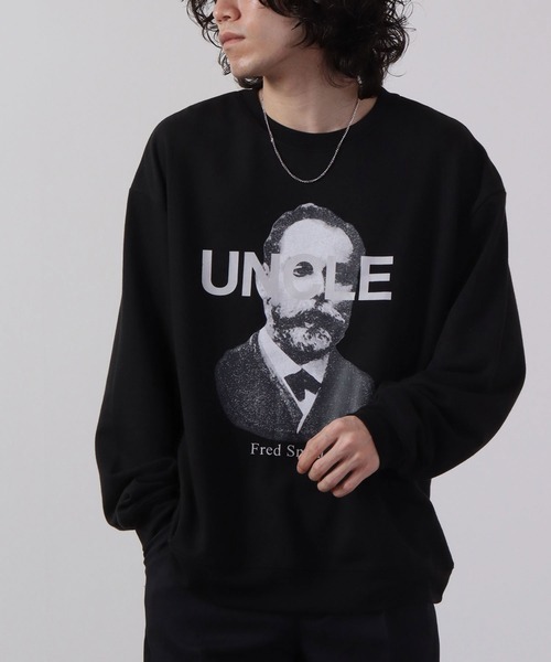 MODISH GAZE(モディシュガゼ)の「MODISH GAZE 裏毛 クルーネック 長袖 BIG スウェット UNCLE(スウェット・メンズ・ブラック/オフホワイト/杢グレー・M/L)」の14枚目の写真