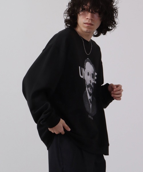 MODISH GAZE(モディシュガゼ)の「MODISH GAZE 裏毛 クルーネック 長袖 BIG スウェット UNCLE(スウェット・メンズ・ブラック/オフホワイト/杢グレー・M/L)」の17枚目の写真