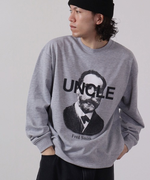 MODISH GAZE(モディシュガゼ)の「MODISH GAZE 裏毛 クルーネック 長袖 BIG スウェット UNCLE(スウェット・メンズ・ブラック/オフホワイト/杢グレー・M/L)」の20枚目の写真