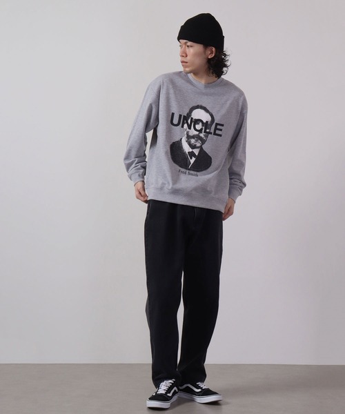 MODISH GAZE(モディシュガゼ)の「MODISH GAZE 裏毛 クルーネック 長袖 BIG スウェット UNCLE(スウェット・メンズ・ブラック/オフホワイト/杢グレー・M/L)」の13枚目の写真