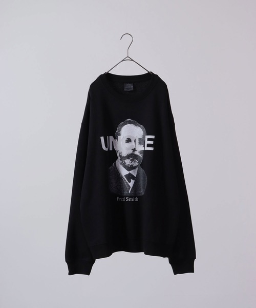 MODISH GAZE(モディシュガゼ)の「MODISH GAZE 裏毛 クルーネック 長袖 BIG スウェット UNCLE(スウェット・メンズ・ブラック/オフホワイト/杢グレー・M/L)」の8枚目の写真