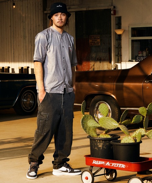 ムラサキスポーツ（ムラサキスポーツ）の「【ムラサキスポーツ限定】DEAR LAUREL/ディアローレル デニムパンツ ダブルニーパンツ D23S3101（カーゴパンツ・メンズ・ブラック/ブルー・M/L）」の5枚目の写真