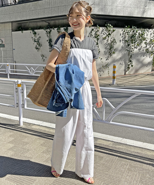 Spick & Span(スピックアンドスパン)の「エンブロイダリーコンビネゾン(サロペット/オーバーオール・レディース・ブラック/ホワイト・FREE)」の10枚目の写真