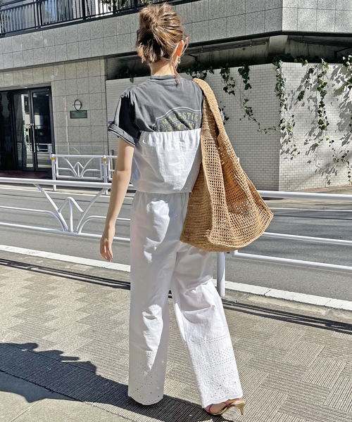 Spick & Span(スピックアンドスパン)の「エンブロイダリーコンビネゾン(サロペット/オーバーオール・レディース・ブラック/ホワイト・FREE)」の13枚目の写真