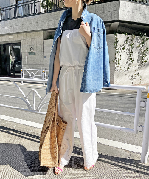 Spick & Span(スピックアンドスパン)の「エンブロイダリーコンビネゾン(サロペット/オーバーオール・レディース・ブラック/ホワイト・FREE)」の17枚目の写真