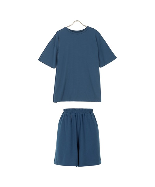 KOBE LETTUCE（コウベレタス）の「[CandyCool]UVカットTシャツ×ショートパンツセットアップ（セットアップ・レディース・ブルーグリーン/グレイッシュベージュ/ブラック・FREE）」の3枚目の写真