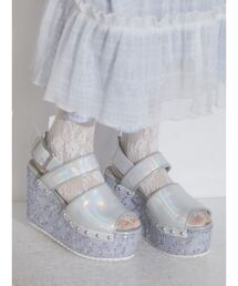 merry jenny | flowerスパンコール厚底サンダル(サンダル)