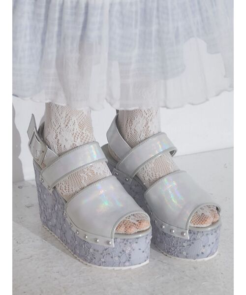 merry jenny（メリージェニー）の「flowerスパンコール厚底サンダル（サンダル・レディース・ピンク/ブルー・MEDIUM/LARGE）」の7枚目の写真