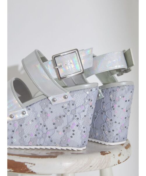 merry jenny（メリージェニー）の「flowerスパンコール厚底サンダル（サンダル・レディース・ピンク/ブルー・MEDIUM/LARGE）」の10枚目の写真