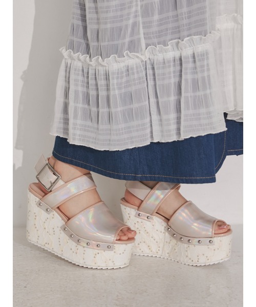 merry jenny（メリージェニー）の「flowerスパンコール厚底サンダル（サンダル・レディース・ピンク/ブルー・MEDIUM/LARGE）」の18枚目の写真