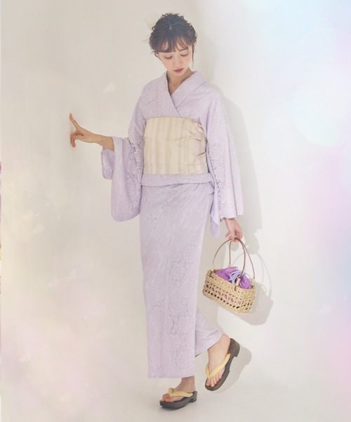 ASTRONOMY(アストロノミー)の「2way 浴衣籠バッグ 巾着付き トウモロコシバッグ(和装小物・レディース・パープル/イエロー/レッド/パープル系/レッド系/イエロー系・FREE)」の15枚目の写真