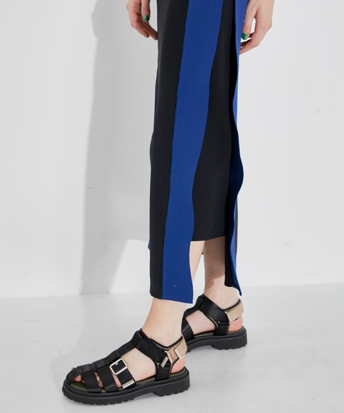 CITY TOKYO（シティトウキョウ）の「【手洗い可能】【サマーニット】カラーブロッキングニットワンピース（ワンピース・レディース・ブラック/ベージュ/グリーン・1/2）」の13枚目の写真