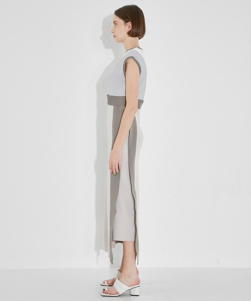 CITY TOKYO（シティトウキョウ）の「【手洗い可能】【サマーニット】カラーブロッキングニットワンピース（ワンピース・レディース・ブラック/ベージュ/グリーン・1/2）」の20枚目の写真