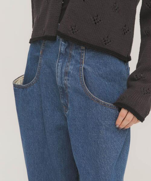 KBF(ケイビーエフ)の「『3サイズ展開』BIGポケットデザインデニム(デニムパンツ・レディース・ライトブルー/ブラック/インディゴブルー/ブラウン/ノンウォッシュ/カーキ/ブルー・36/38/34)」の6枚目の写真