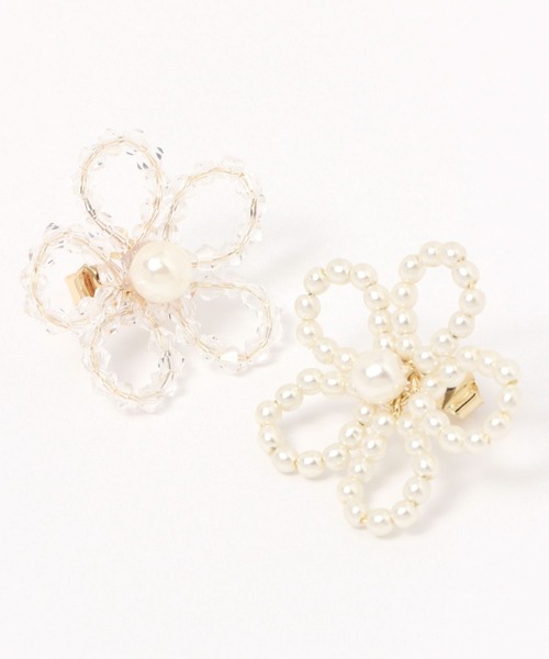 Heather（ヘザー）の「フラワービーズピアス　199445（ピアス（両耳用）・レディース・ホワイト/クリア・ONE SIZE）」の3枚目の写真