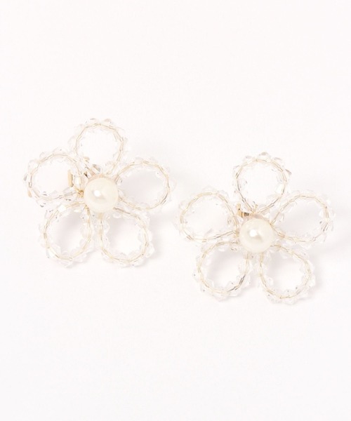Heather（ヘザー）の「フラワービーズピアス　199445（ピアス（両耳用）・レディース・ホワイト/クリア・ONE SIZE）」の6枚目の写真