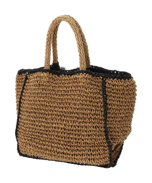 Te chichi（テチチ）の「タッセル付ペーパートートバッグ（ハンドバッグ・レディース・ブラック/キャメル・ﾌﾘ-）」の5枚目の写真