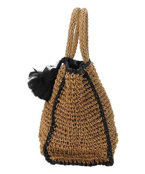 Te chichi（テチチ）の「タッセル付ペーパートートバッグ（ハンドバッグ・レディース・ブラック/キャメル・ﾌﾘ-）」の11枚目の写真