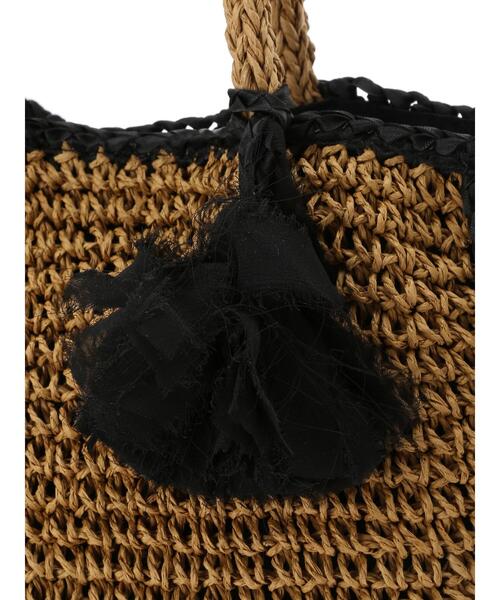 Te chichi（テチチ）の「タッセル付ペーパートートバッグ（ハンドバッグ・レディース・ブラック/キャメル・ﾌﾘ-）」の13枚目の写真