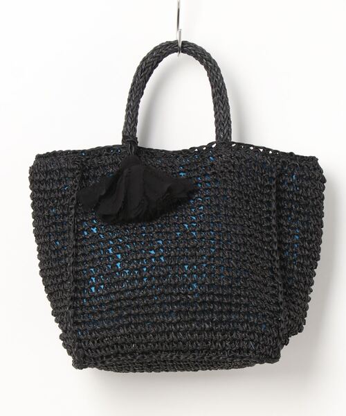 Te chichi（テチチ）の「タッセル付ペーパートートバッグ（ハンドバッグ・レディース・ブラック/キャメル・ﾌﾘ-）」の10枚目の写真