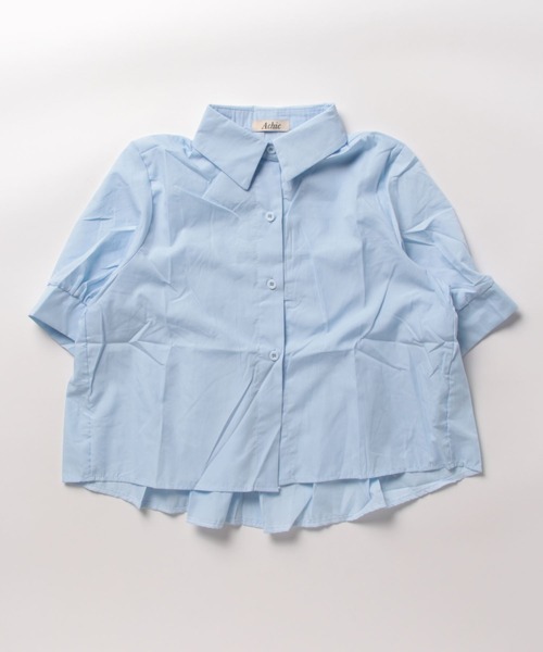 Achic(アシック)の「バブルスリーブゆったり後ろプリーツシャツ(シャツ/ブラウス・レディース・ブルー/ホワイト/ダークブルー・M)」の13枚目の写真