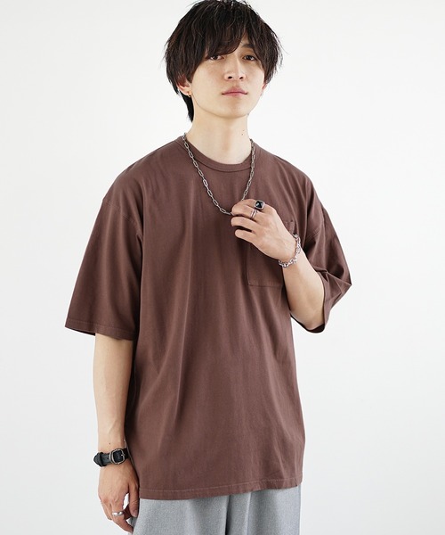 MinoriTY（マイノリティ）の「【MinoriTY】不思議色カラーTシャツ 半袖Tシャツ メンズ（Tシャツ/カットソー・メンズ・ブルー/パープル/ピンク/イエロー/グリーン/ブラウン/グレー・L/M/S）」の3枚目の写真