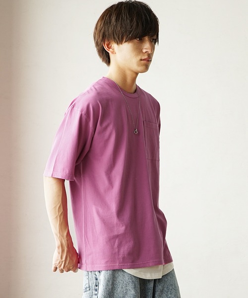 MinoriTY（マイノリティ）の「【MinoriTY】不思議色カラーTシャツ 半袖Tシャツ メンズ（Tシャツ/カットソー・メンズ・ブルー/パープル/ピンク/イエロー/グリーン/ブラウン/グレー・L/M/S）」の20枚目の写真