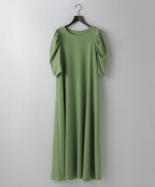 e/rm（イーアールエム）の「【e/rm】テクスチャーカタパフワンピース_5分袖（ワンピース・レディース・ブラック系その他2/ブルー系その他4/イエロー/グリーン系その他4/ホワイト系その他6/オレンジ系その他2・FREE）」の3枚目の写真