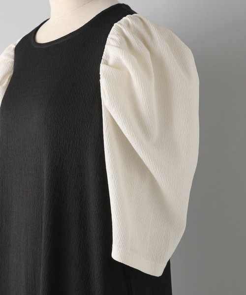 e/rm（イーアールエム）の「【e/rm】テクスチャーカタパフワンピース_5分袖（ワンピース・レディース・ブラック系その他2/ブルー系その他4/イエロー/グリーン系その他4/ホワイト系その他6/オレンジ系その他2・FREE）」の16枚目の写真