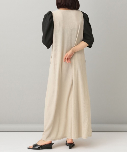 Apart by【e/rm】テクスチャーパフVネックドレス　ワンピース 楽天市場】【SALE／40%OFF】再入荷【e/rm】テクスチャーパフV