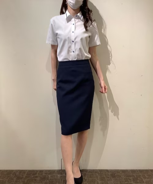 TOKYO SHIRTS（トウキョウシャツ）の「透け防止 形態安定ノーアイロン レギュラー衿 半袖ビジネスワイシャツ（ビジネスシャツ・レディース・ホワイト・S/L/M/XL/LL）」の4枚目の写真