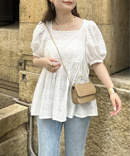 「prose verse」 半袖ブラウス MEDIUM オフホワイト レディース prose verse 「prose verse」 半袖ブラウス MEDIUM オフホワイト