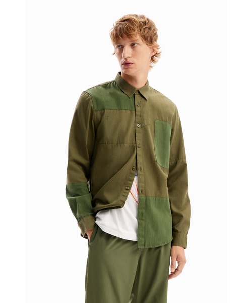 Desigual(デシグアル)の「MIKEL シャツロングスリーブ(シャツ/ブラウス・メンズ・ブラウン/グリーン・M/S/L/XL/XXL)」の2枚目の写真