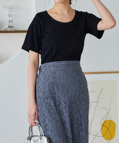 KOBE LETTUCE（コウベレタス）の「[骨格別][UVカット][接触冷感]真夏の制服Tシャツ（Tシャツ/カットソー・レディース・ブラック系2/ブラック系/ホワイト系/ブラック系1/ホワイト系1/ホワイト系2・M3/S1/M1/L2/M2/S2/L3/L1/S3）」の19枚目の写真