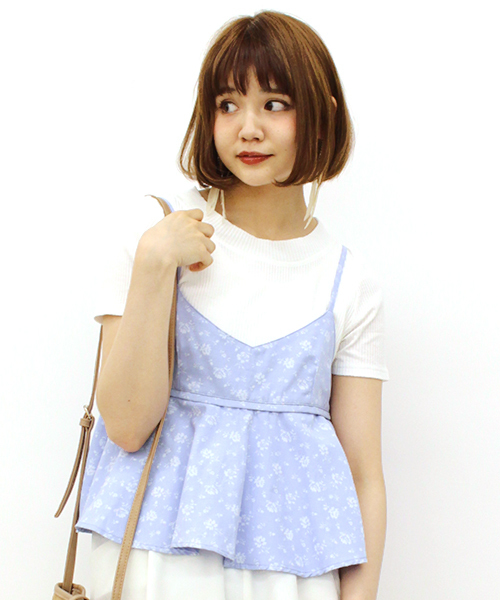 mystic（ミスティック）の「【村田 倫子× mystic LIMITED ITEM】花柄ﾌﾚｱｷｬﾐｿｰﾙ（シャツ/ブラウス・レディース・オフホワイト/ブラック/ブルー・FREE）」の3枚目の写真