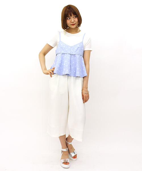 mystic（ミスティック）の「【村田 倫子× mystic LIMITED ITEM】花柄ﾌﾚｱｷｬﾐｿｰﾙ（シャツ/ブラウス・レディース・オフホワイト/ブラック/ブルー・FREE）」の8枚目の写真