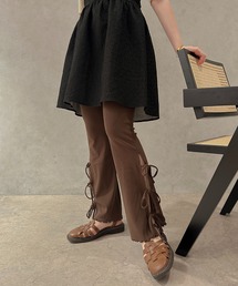 【apres jour clair】サイドリボンリブパンツ【ZOZOTOWN限定アイテム】