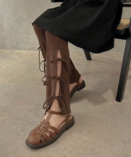 apres jour clair（アプレジュールクレア）の「【apres jour clair】サイドリボンリブパンツ【ZOZOTOWN限定アイテム】（その他パンツ・レディース・ベージュ/ブラウン系その他/アイボリー・フリー/X-LARGE）」の22枚目の写真
