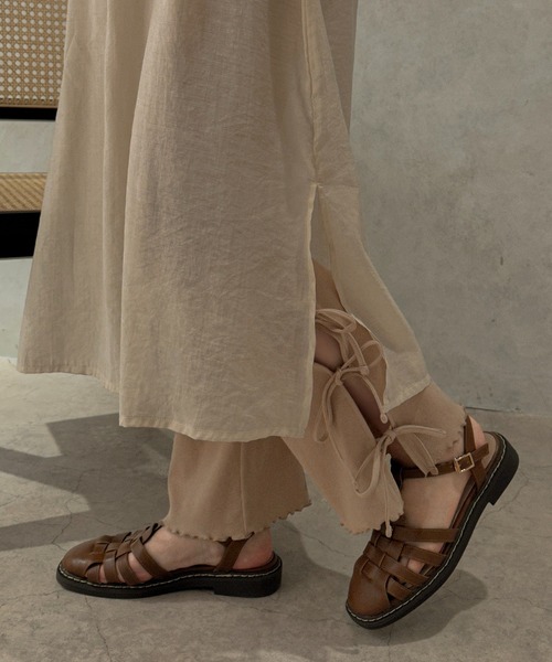 apres jour clair（アプレジュールクレア）の「【apres jour clair】サイドリボンリブパンツ【ZOZOTOWN限定アイテム】（その他パンツ・レディース・ベージュ/ブラウン系その他/アイボリー・フリー/X-LARGE）」の21枚目の写真