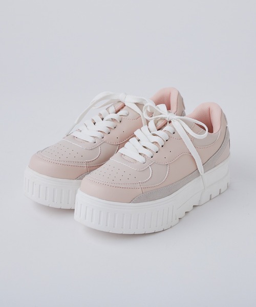 one after another NICE CLAUP(ワンアフターアナザーナイスクラップ)の「ボリュームソールスニーカー(スニーカー・レディース・ピンク系その他/オフホワイト・S/M/L/LL)」の21枚目の写真