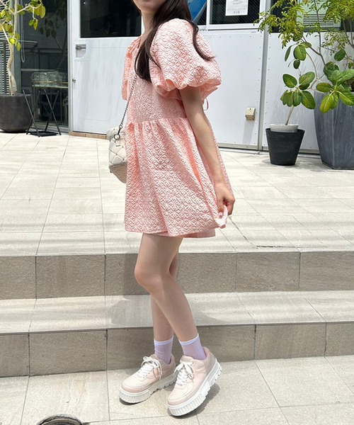 one after another NICE CLAUP(ワンアフターアナザーナイスクラップ)の「ボリュームソールスニーカー(スニーカー・レディース・ピンク系その他/オフホワイト・S/M/L/LL)」の9枚目の写真