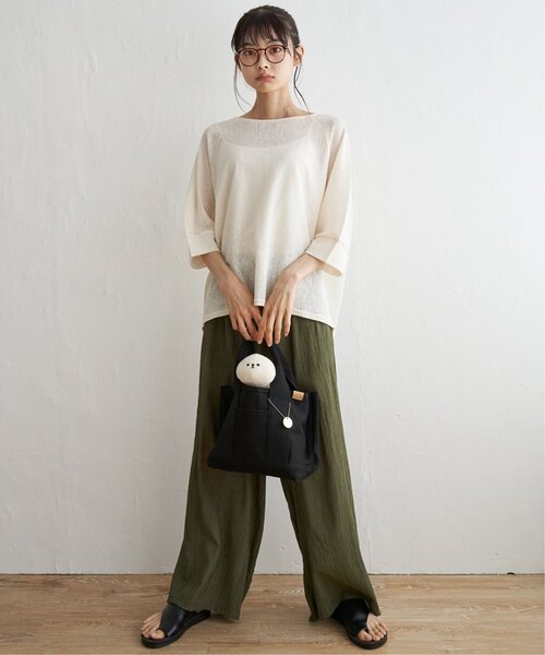 LBC（エルビーシー）の「シアーラグランプルオーバー（Tシャツ/カットソー・レディース・ブラック/オフホワイト/ライム・M）」の5枚目の写真