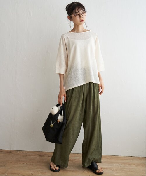 LBC（エルビーシー）の「シアーラグランプルオーバー（Tシャツ/カットソー・レディース・ブラック/オフホワイト/ライム・M）」の6枚目の写真