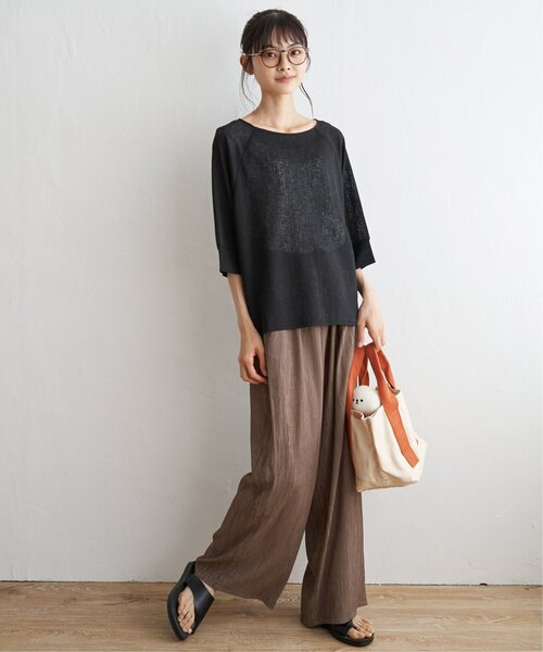 LBC（エルビーシー）の「シアーラグランプルオーバー（Tシャツ/カットソー・レディース・ブラック/オフホワイト/ライム・M）」の7枚目の写真