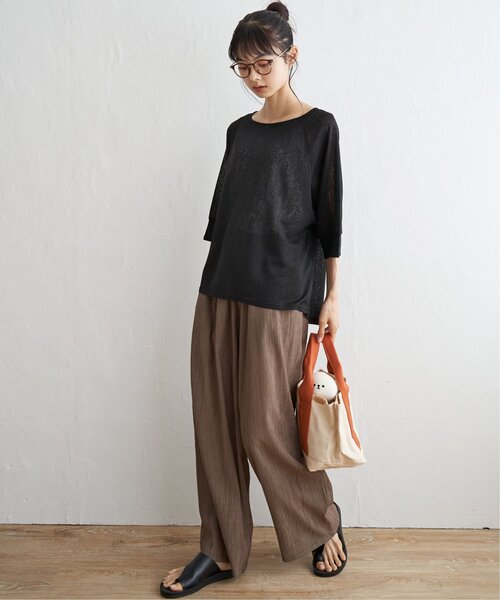 LBC（エルビーシー）の「シアーラグランプルオーバー（Tシャツ/カットソー・レディース・ブラック/オフホワイト/ライム・M）」の8枚目の写真