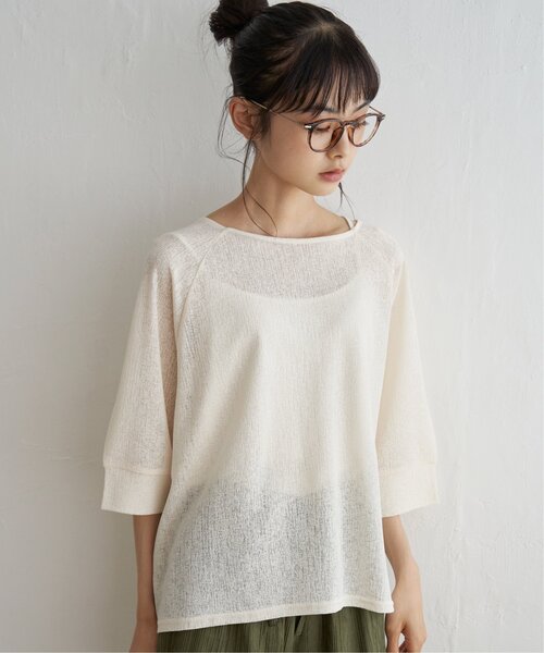 LBC（エルビーシー）の「シアーラグランプルオーバー（Tシャツ/カットソー・レディース・ブラック/オフホワイト/ライム・M）」の13枚目の写真